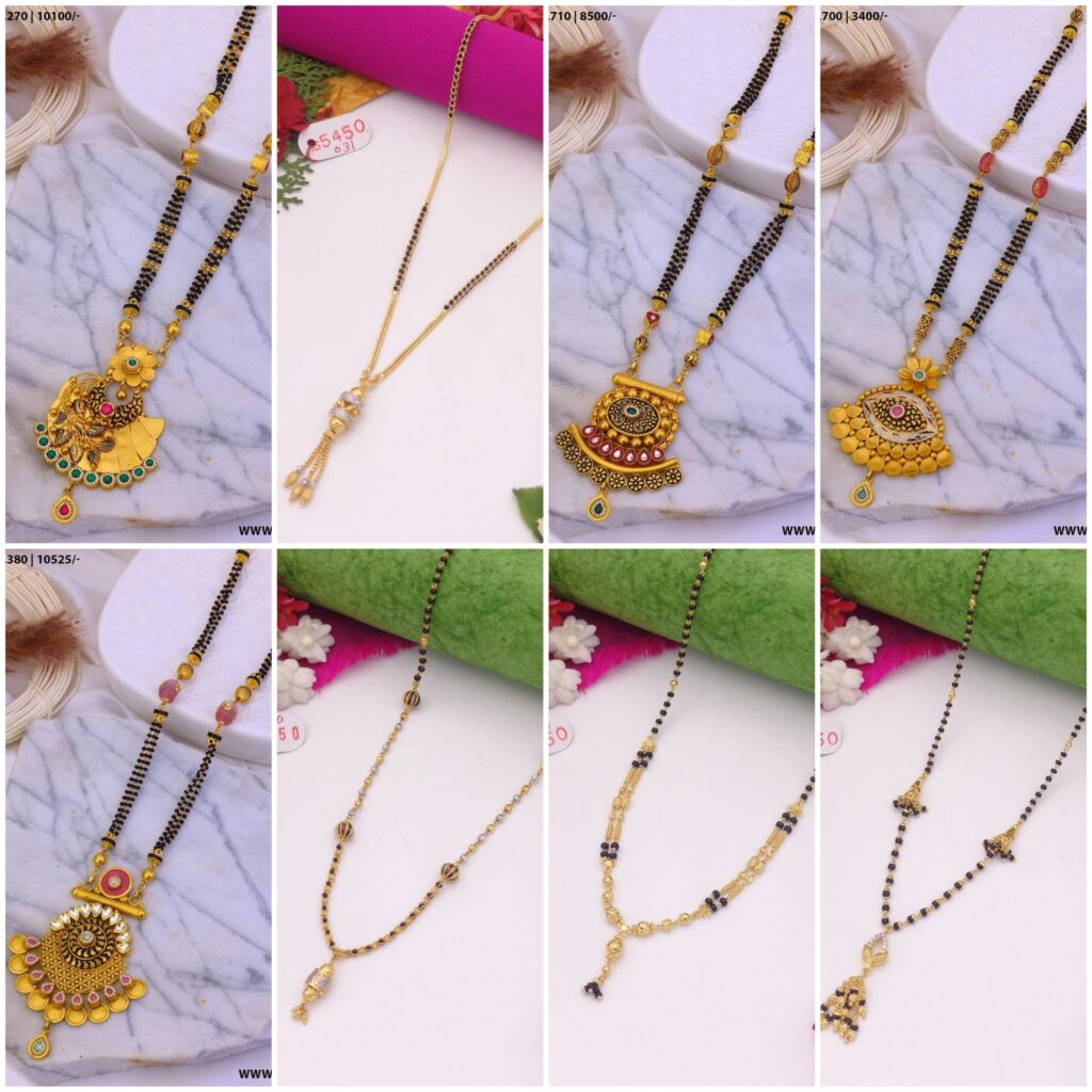light gold mangalsutra modern design