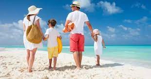 man taking wife on holiday