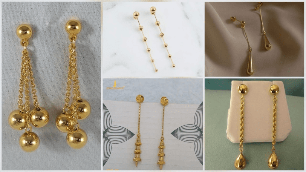 Gold Earrings Tops