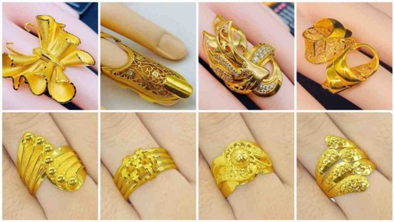 latest gold ring design for female