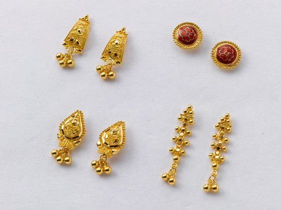 simple gold earrings designs