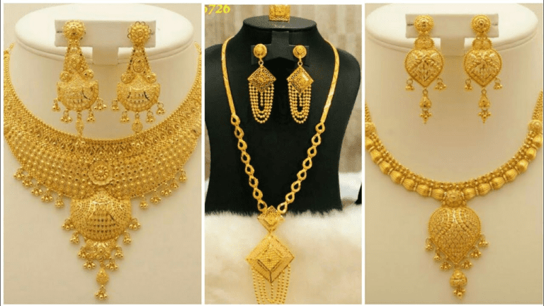 gold bridal necklace designs with price