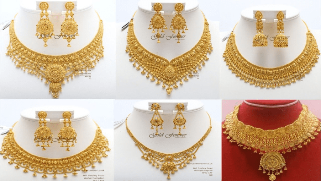 bridal gold necklace set designs