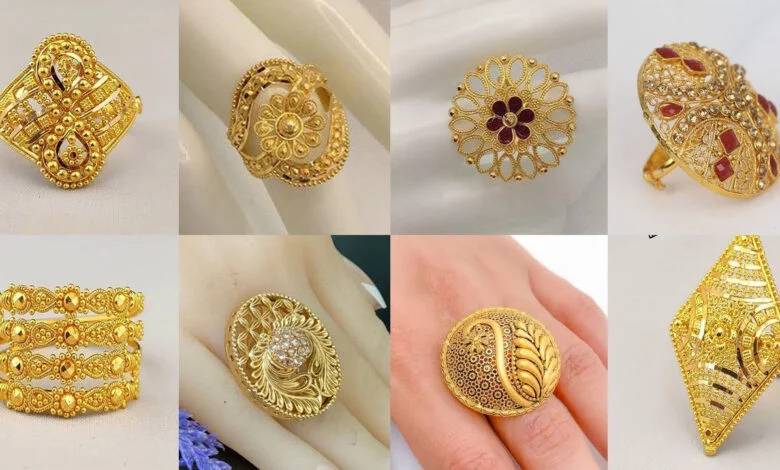 stylish anniversary gold ring designs collection