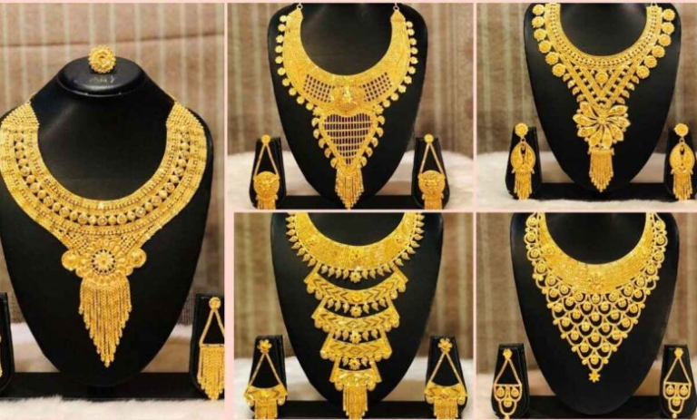 gold pendant set designs for female