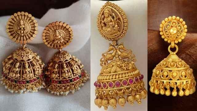 gold jhumka designs with price