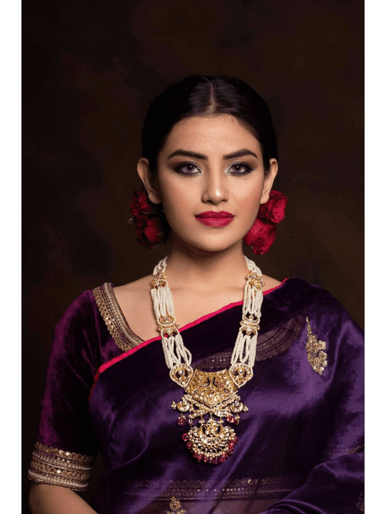 rani haar designs in gold and pearl
