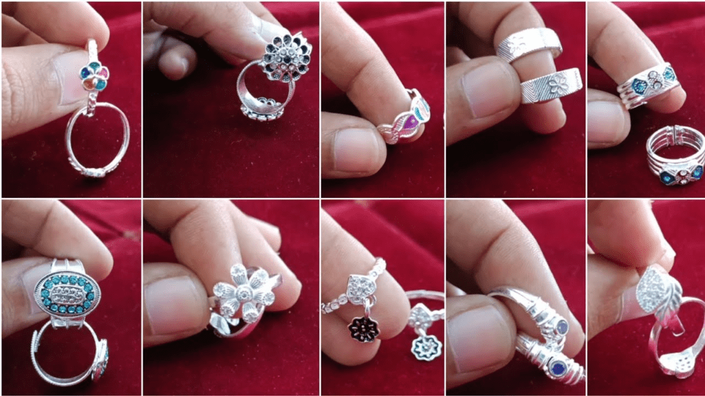 latest toe ring designs in silver