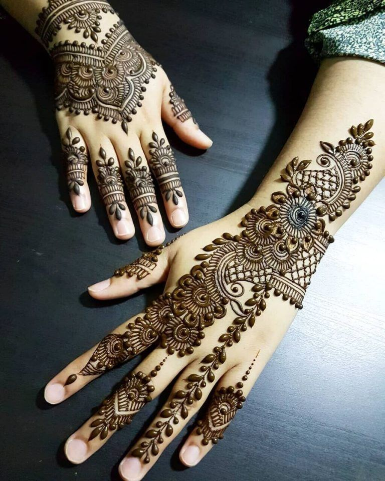 full back hand mehndi design