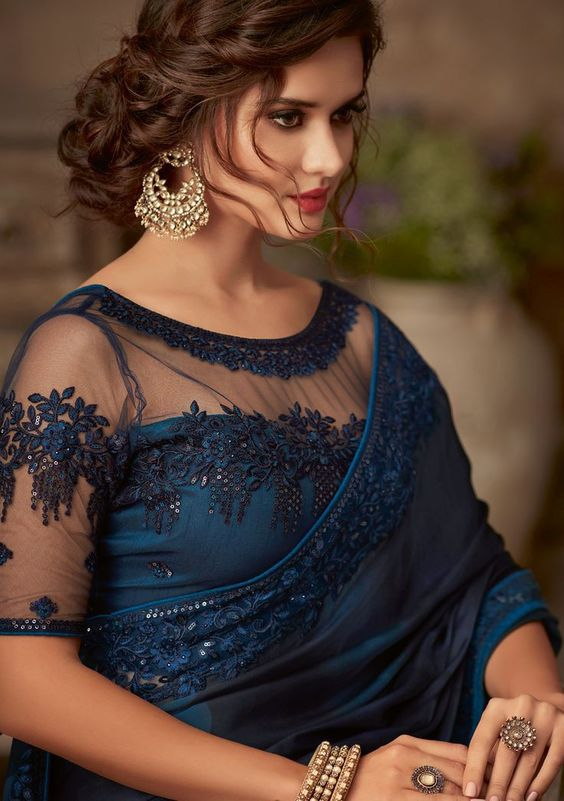 Net Blouse Designs for Lehenga
