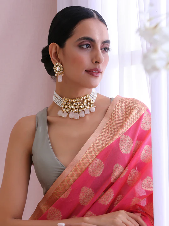 pearl necklace designs in gold with price
