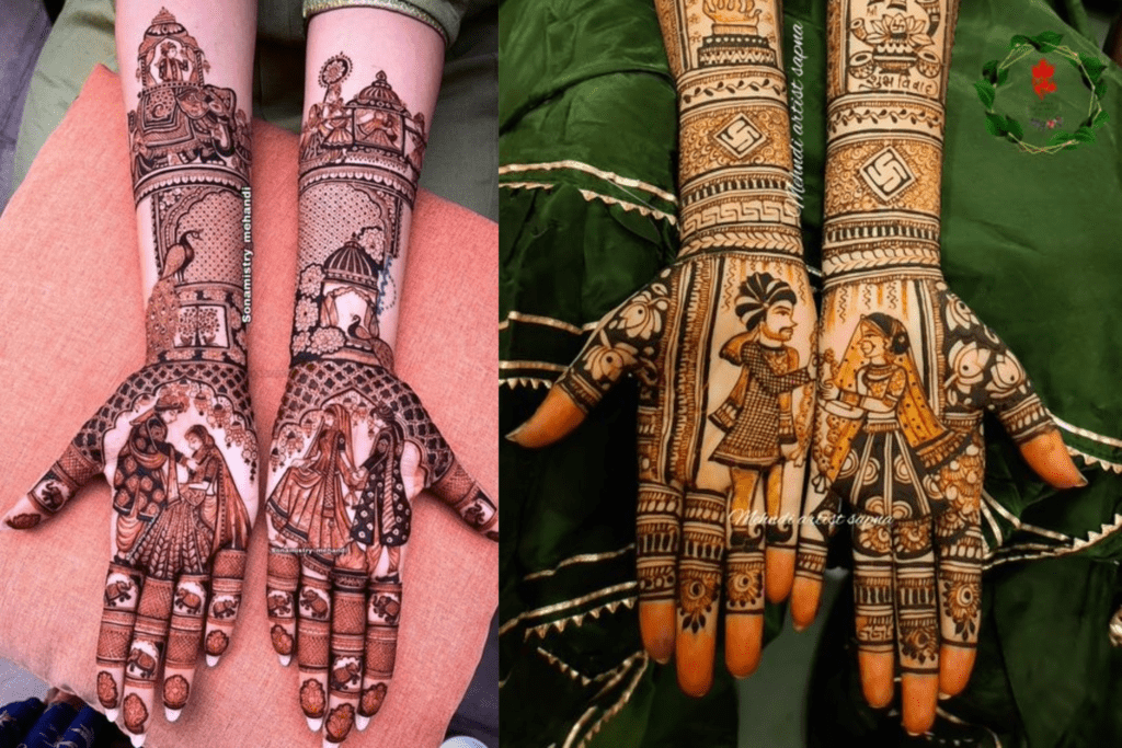 दुल्हन मेहंदी: फूल हाथ की दुल्हन मेहंदी
