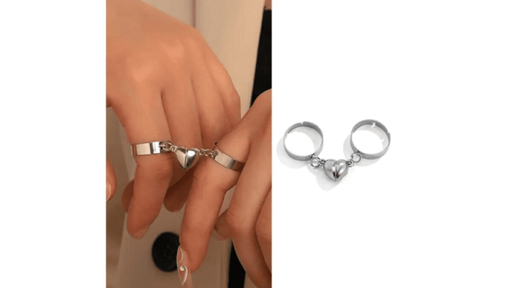 couple ring design silver