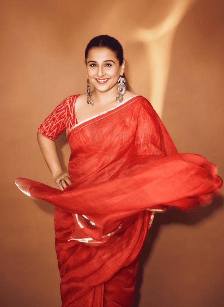 Chanderi Silk Red Saree