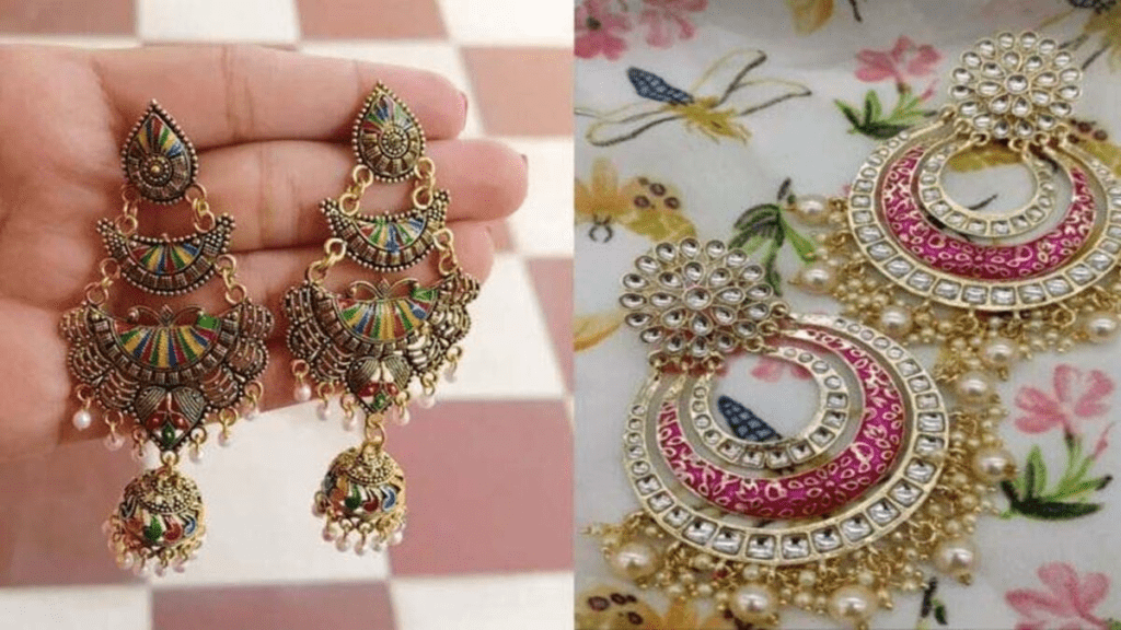 heavy earrings design gold