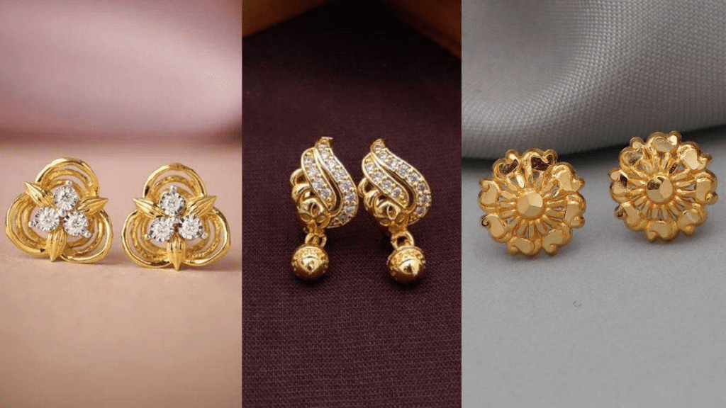 earrings designs gold latest small