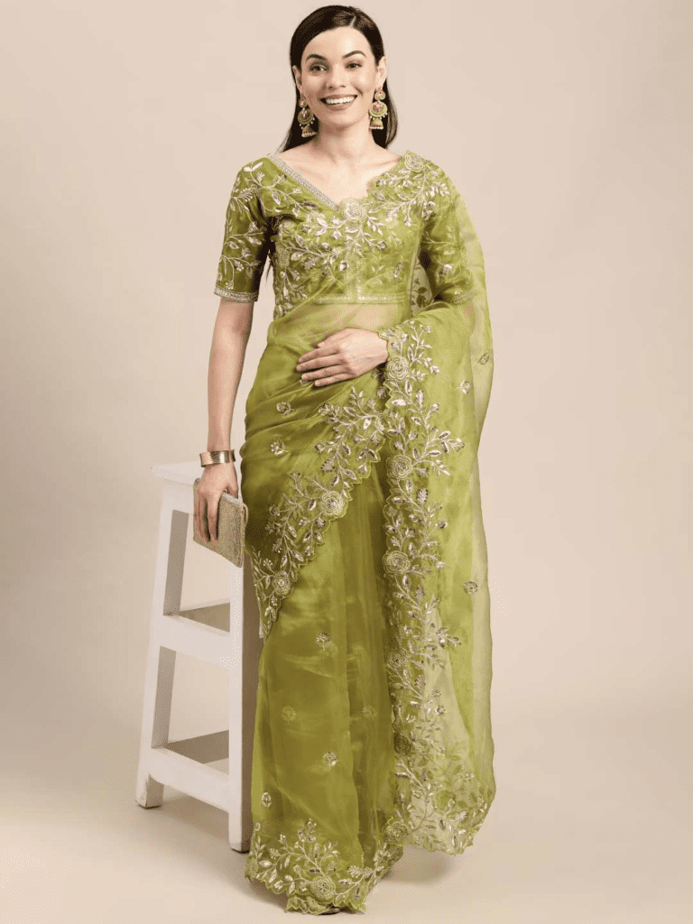 Slim look In Organza Saree