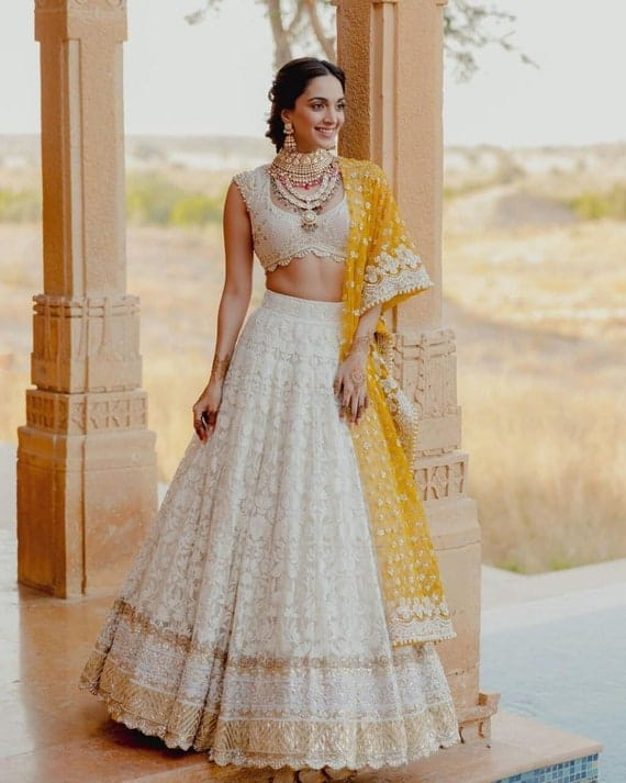white color lehenga