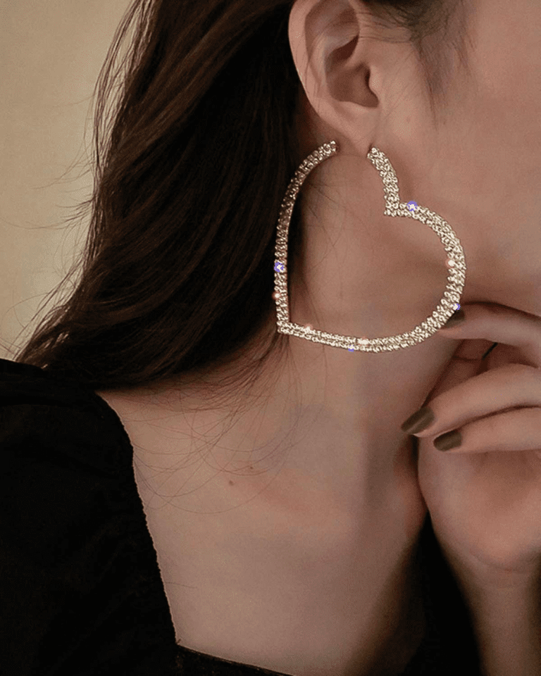 Heart shape hoop earrings