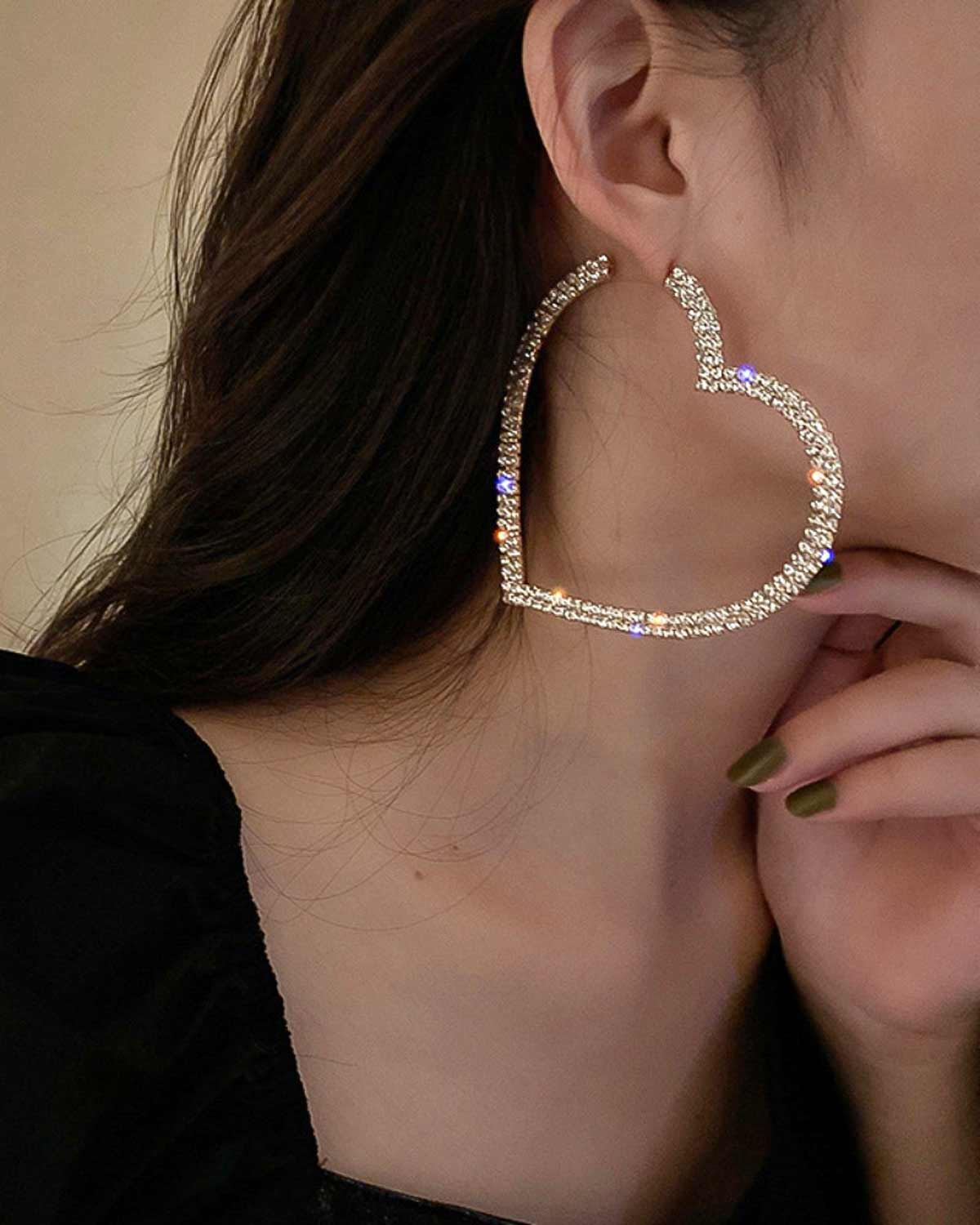 Heart shape hoop earrings