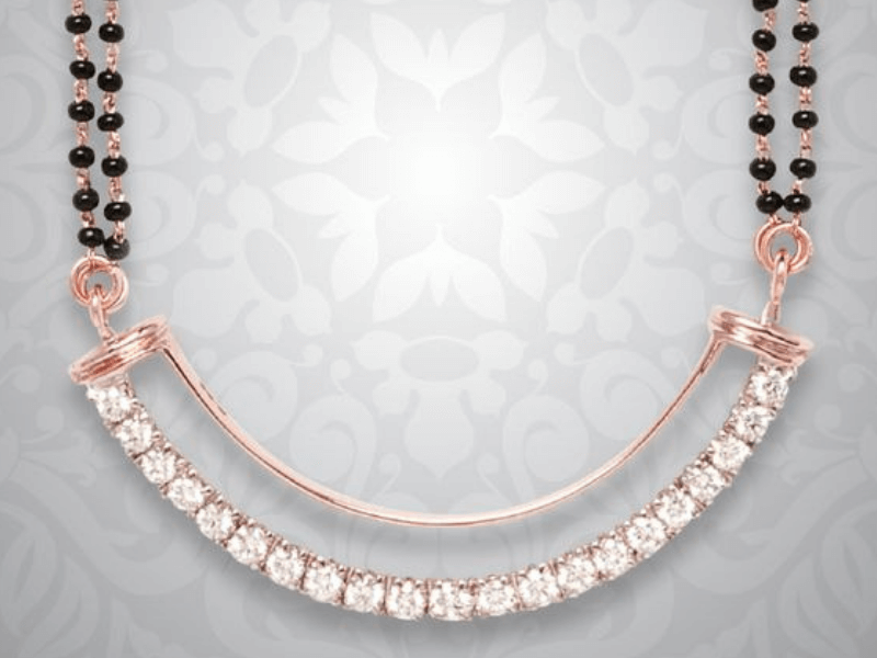 rose gold and diamond mangalsutra