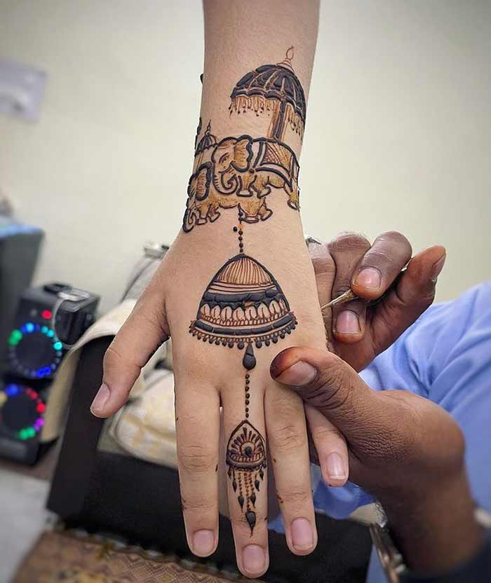 simple dulhan mehndi design photo