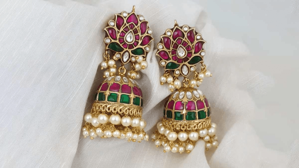 kundan jhumka earrings designs