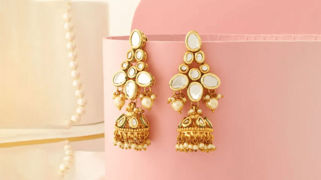 Modern Kundan Jhumka