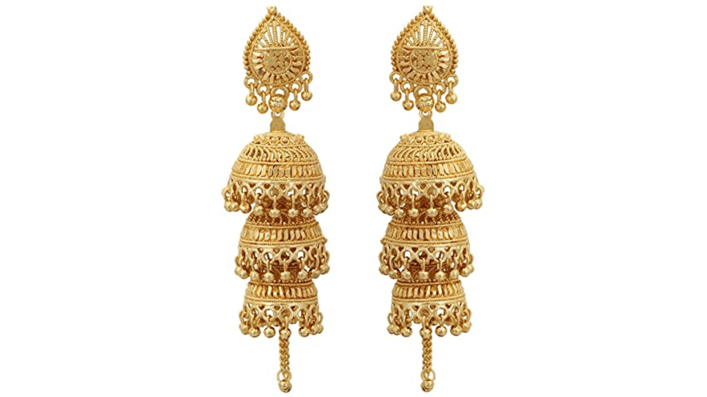 gold jhumka designs from tanishq