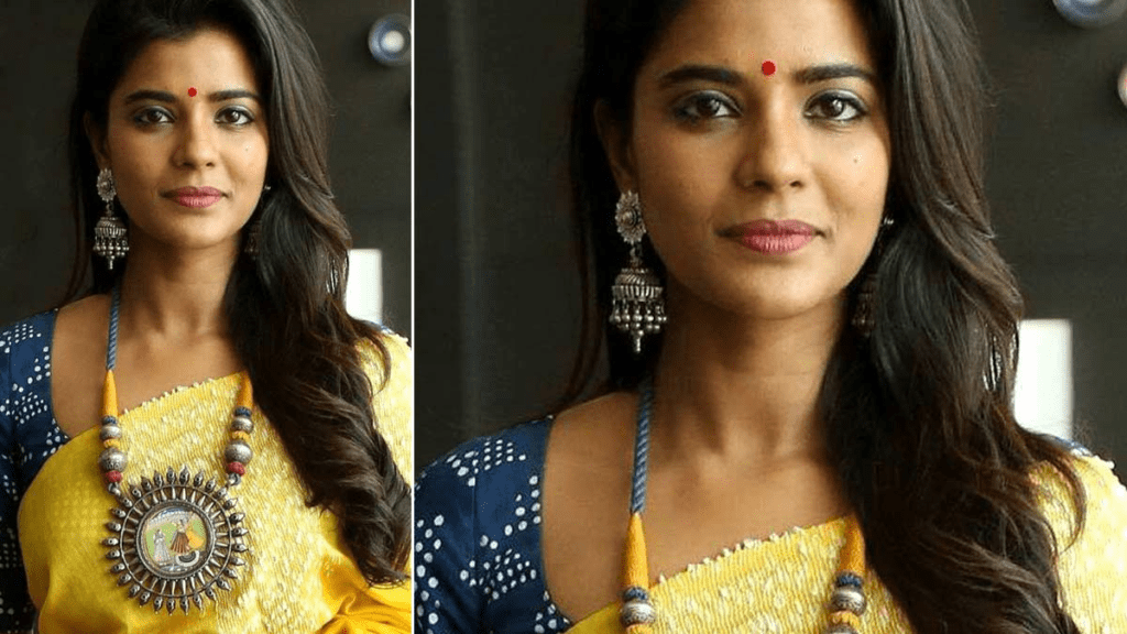 rani haar with plain saree