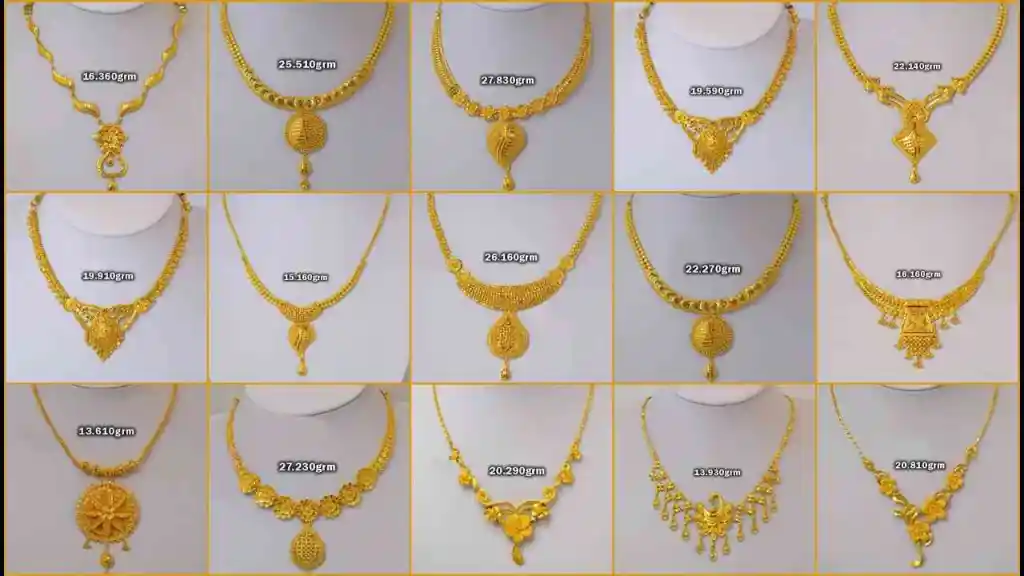 Gold Necklace Choker Haar Beautiful Design