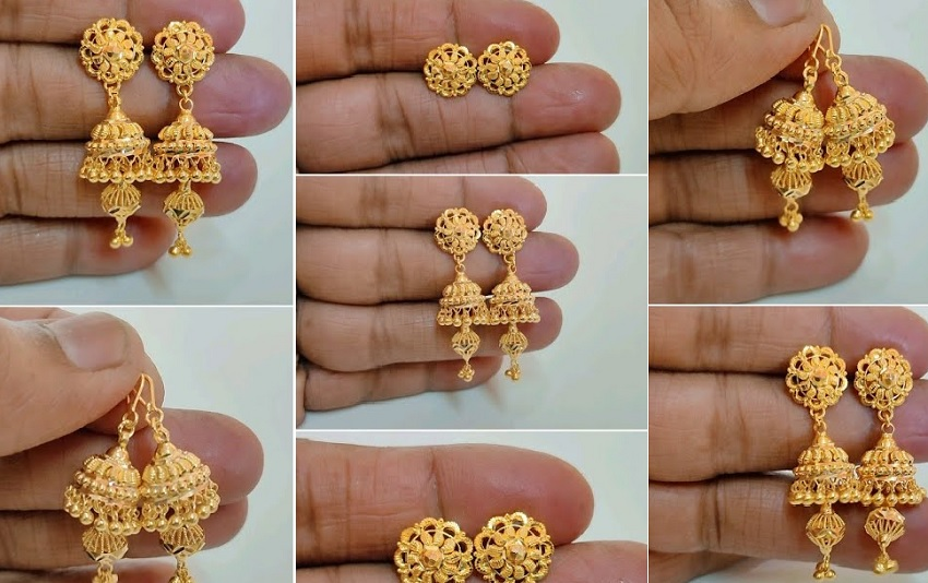 gold jhumka latest design images