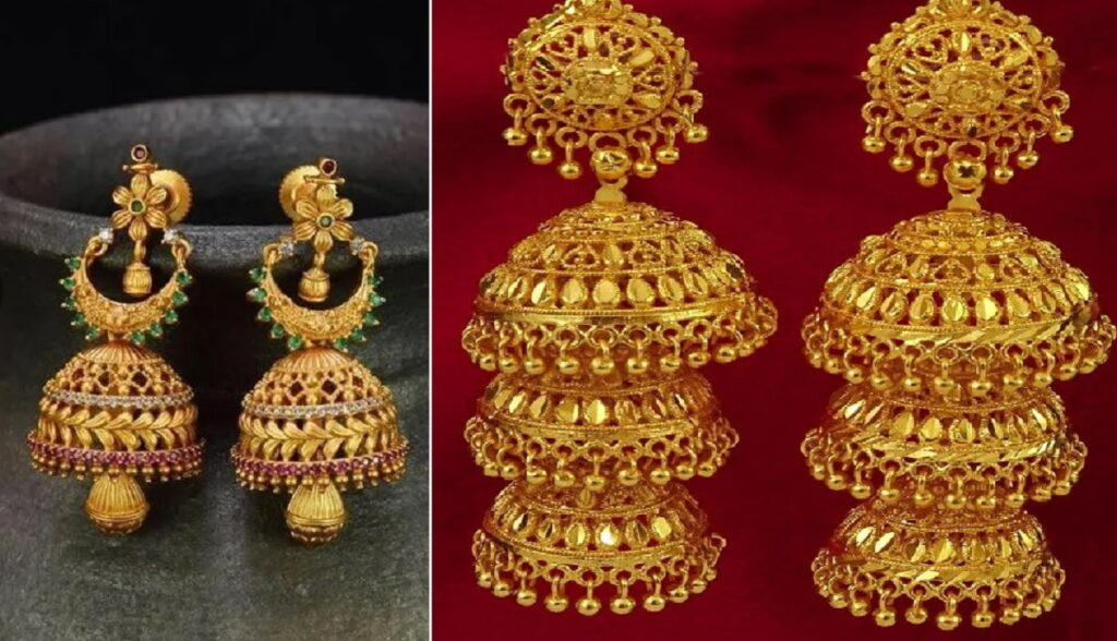 bridal jhumka design gold with price