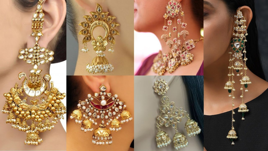 bridal gold earrings