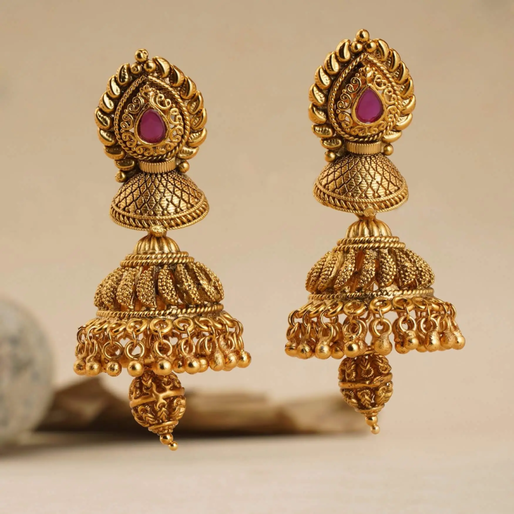traditional jhumka designs in gold