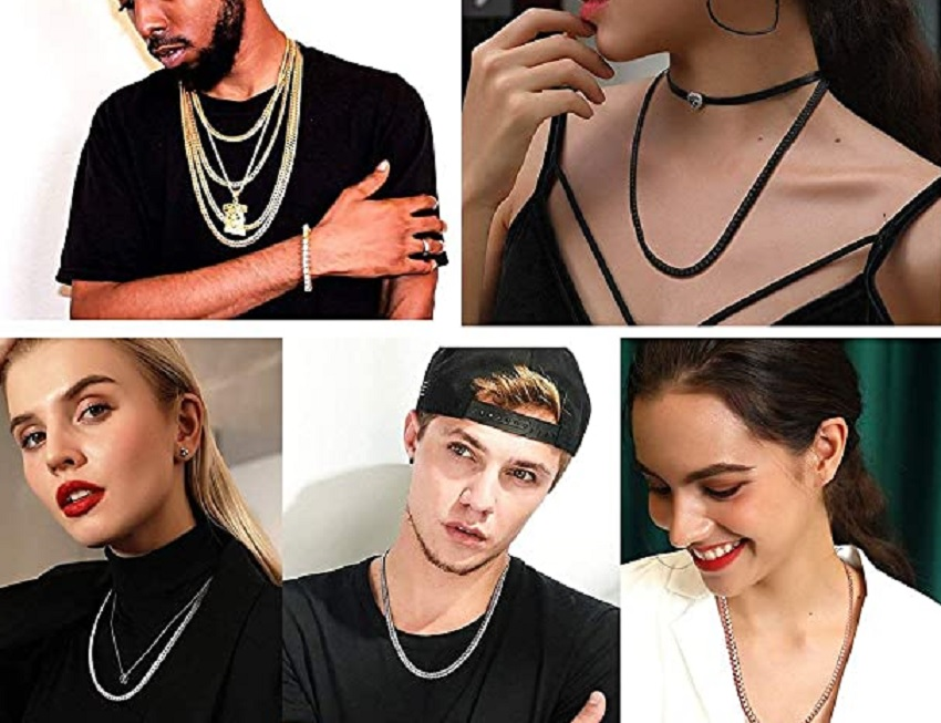 white pearl chain designs in gold