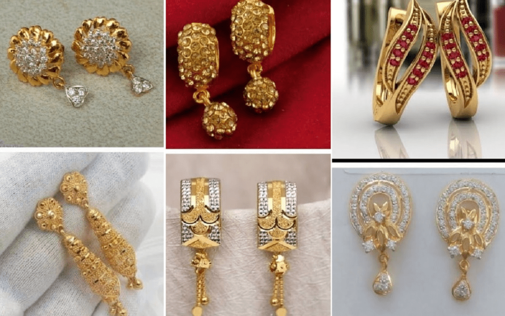 office wear earrings gold