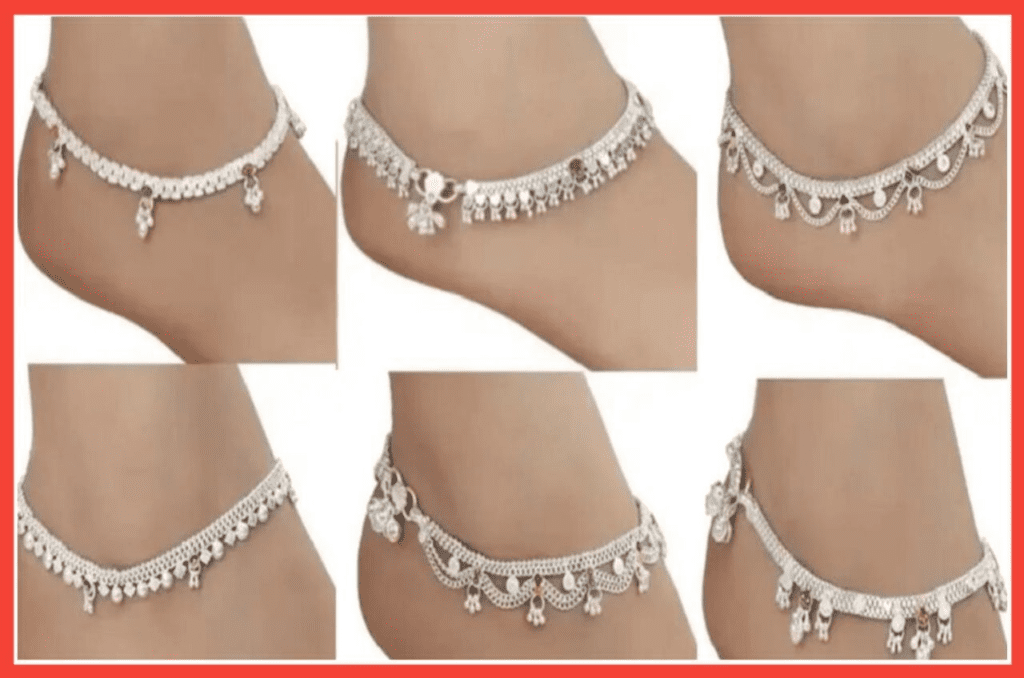 10 gram silver payal design