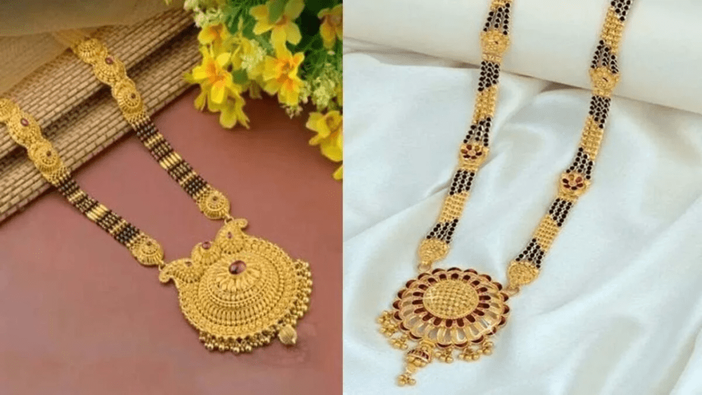 gold modern simple trendy mangalsutra design