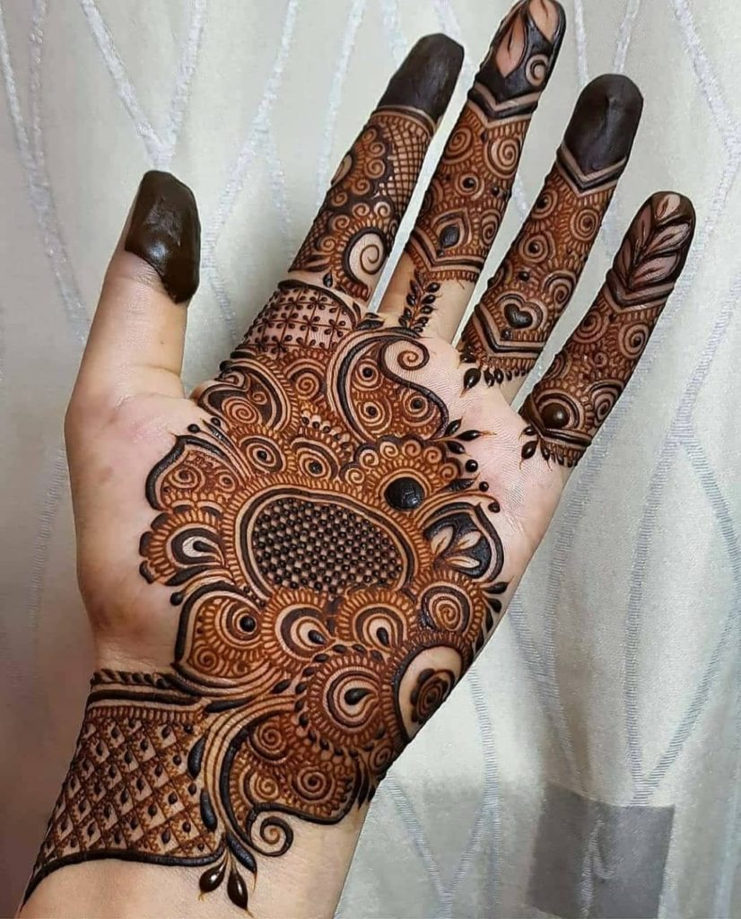 bridal mehndi design front hand