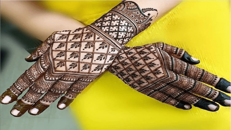 full back hand mehndi design easy