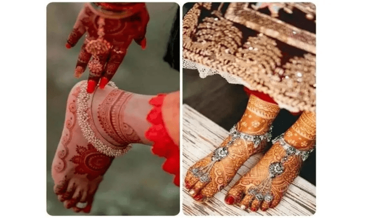 silver anklets simple design