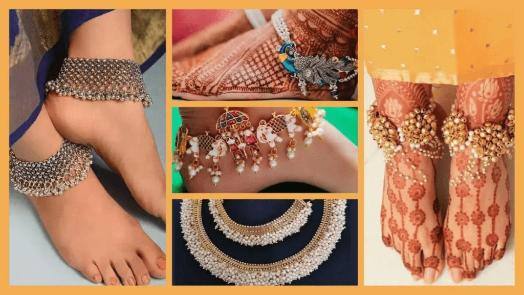 bridal anklet design silver