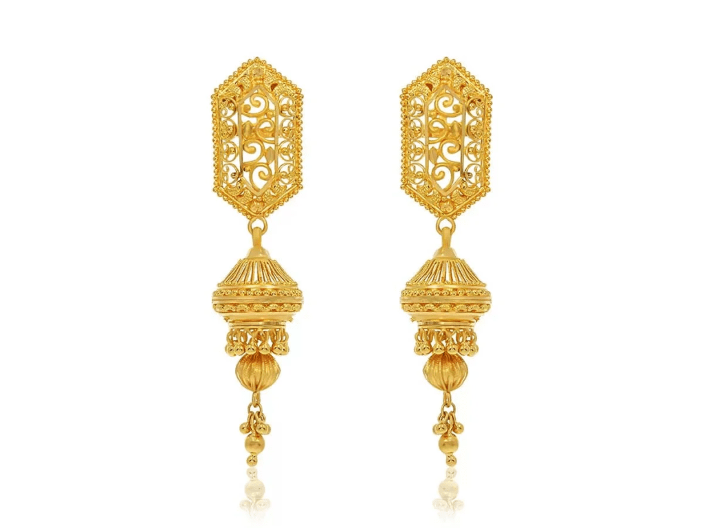 gold jhumka designs for bride