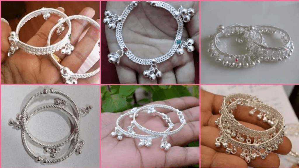 silver anklets for baby girl with price