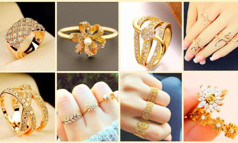 latest gold ring designs for female