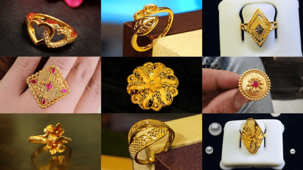 latest gold ring design for female