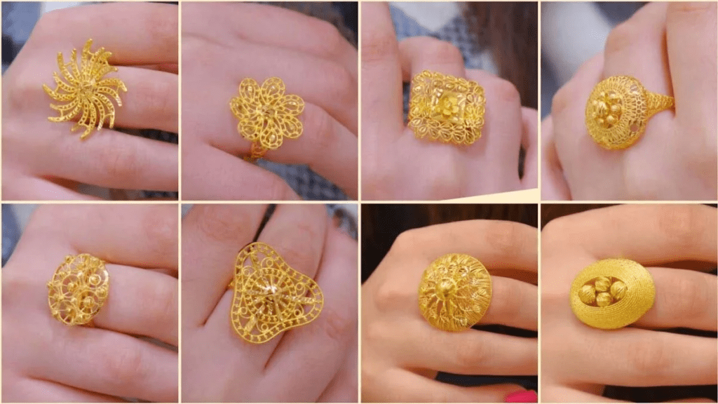 couple gold rings for engagement