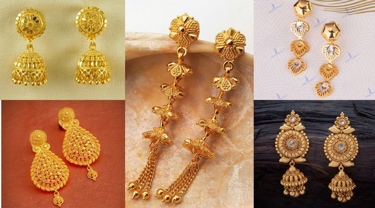 gold earrings designs for daily use