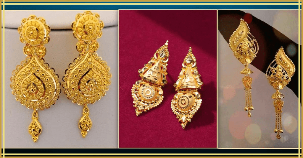 gold earrings design with price